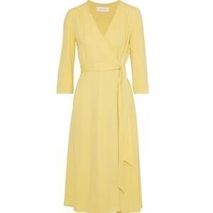 NEW Goat Jane Atelier Yellow‎ Wrap Dress Womens Size 6 Midi Tie